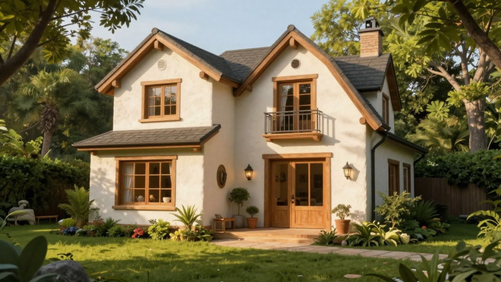 Charming boutique home with unique architectural design.